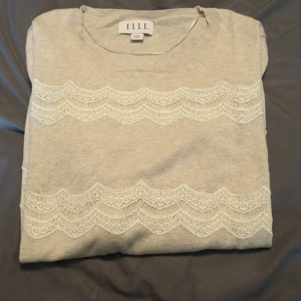 Dainty Lace Cream Sweater